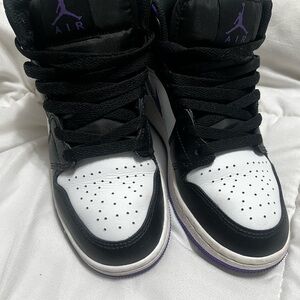 Nike Jordan 1s Black White Purple